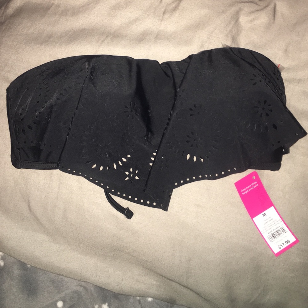 NWT Black Bandeau Bikini Top